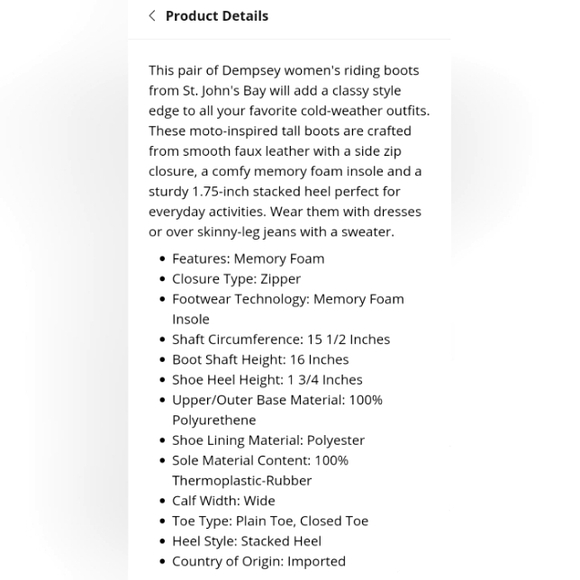 NWT ~ WOMEN'S ST. JOHNS BAY DEMPSY BLACK STACKED HEEL RIDING BOOTS 👢 - Picture 11 of 11